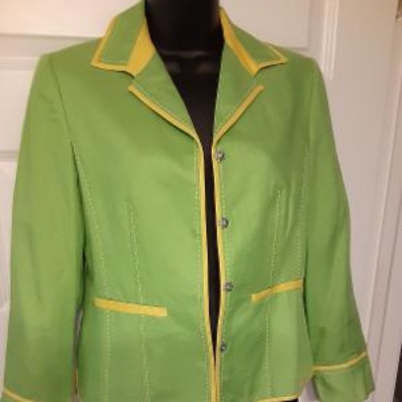 Parisian Signature Green Jacket with Yellow Trim - Picture 1 of 7